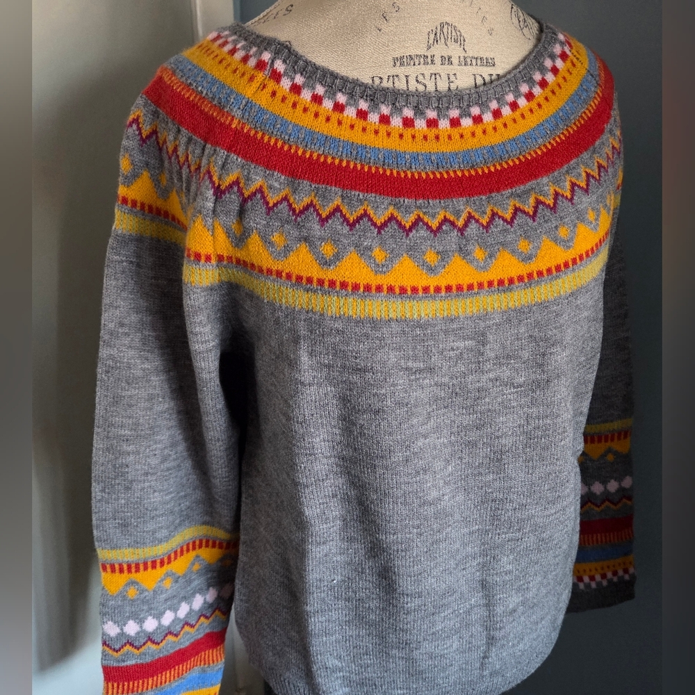 Multicolor Fair Isle Women's Sweater - Picture 5 of 14